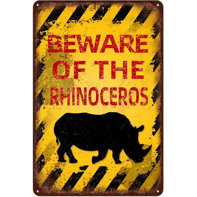 Vintage Raccoon Metal Sign Beware of Raccoon Aluminum Sign Funny Beware Animal Decor 12"x8" Inch