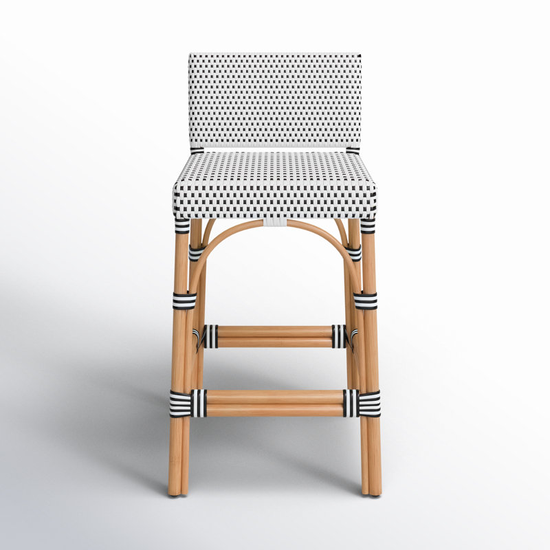 Estella Counter Stool, White/Navy Dot, Counter Stool 24" Seat Height