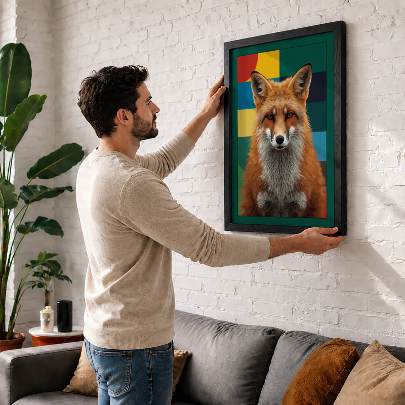Fox Modern - Framed Print, A1 - 84.1 x 59.4 cm, Oak