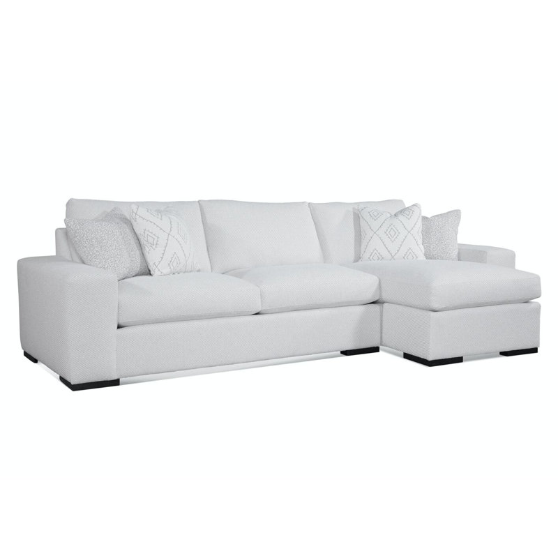 Canapé modulaire 2 pièces Memphis, Accoudoir à droite (vu de face), Graine de lin, Fronde melon ‑ 0448-24