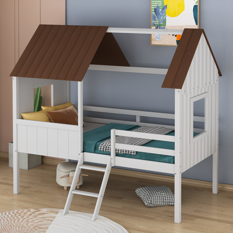 Paderborn Panel Bed, White/Brown