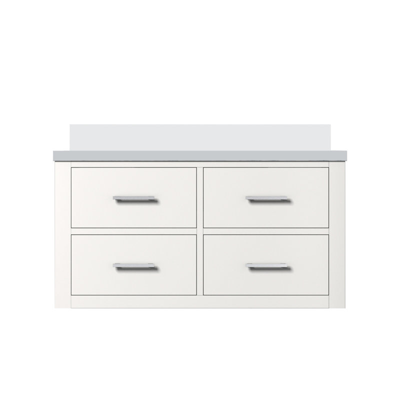 Meuble-lavabo simple blanc l 36 po x P 22 po avec plateau en marbre de culture