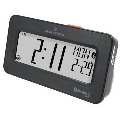 Marathon Modern & Contemporary Digital Atomic Tabletop Clock with Alarm