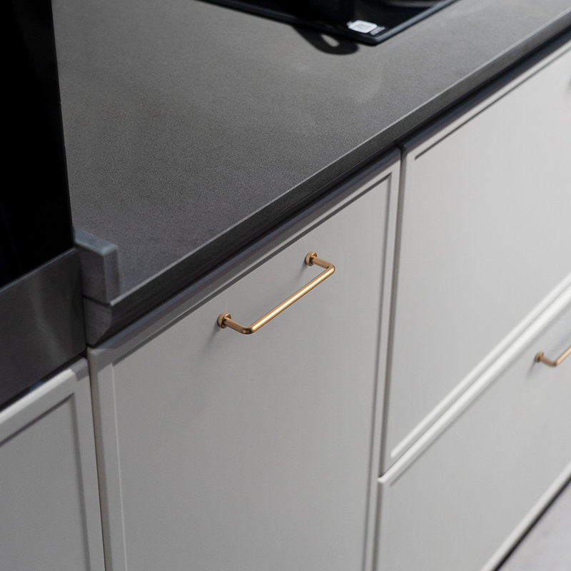 Champagne Bronze Cylindrical Bar Cabinet Pulls with Mounting Hardware