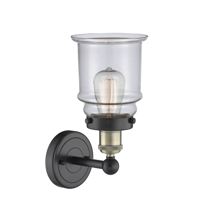 Chepachet Armed Sconce, Clear, Black Antique Brass