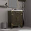 24 po De salle de bain en chêne brun, avec comptoir en acrylique, miroir, meuble-lavabo simple en chêne, comptoir,