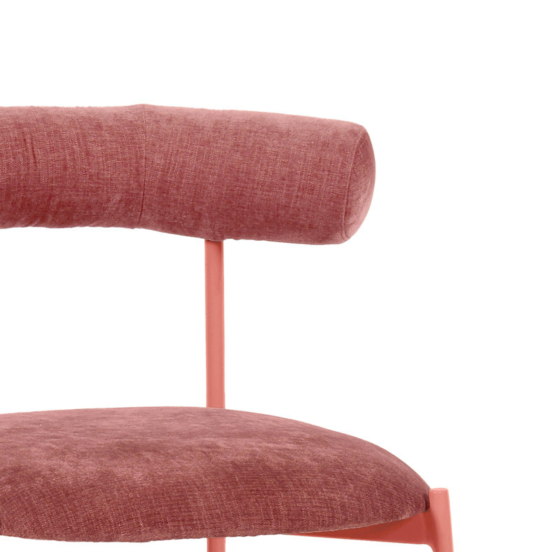 Geraldina Velvet Bar & Counter Stool, Bar Stool (29.1” Seat Height), Mauve