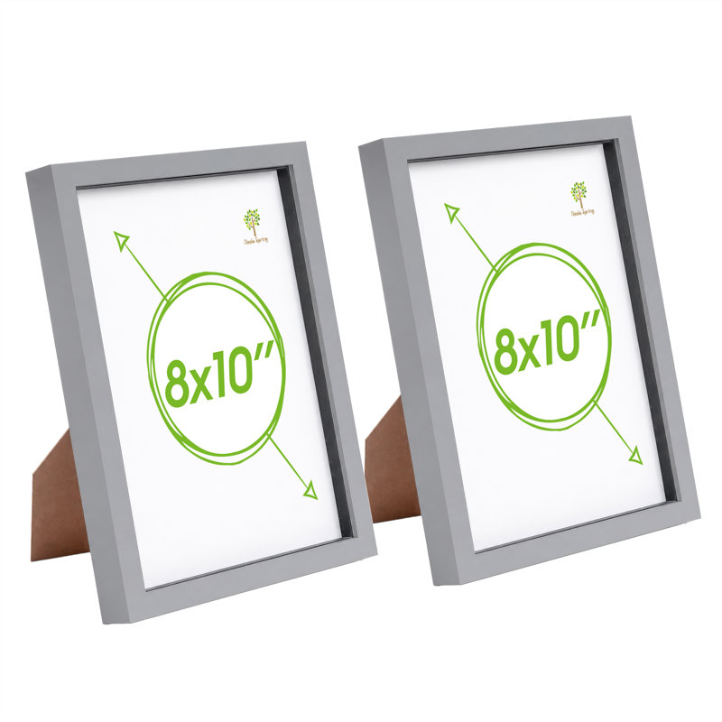 Nicola Spring - 3D Box Photo Frames, 27.5cm H x 22.5cm W x 3.5cm D, Grey