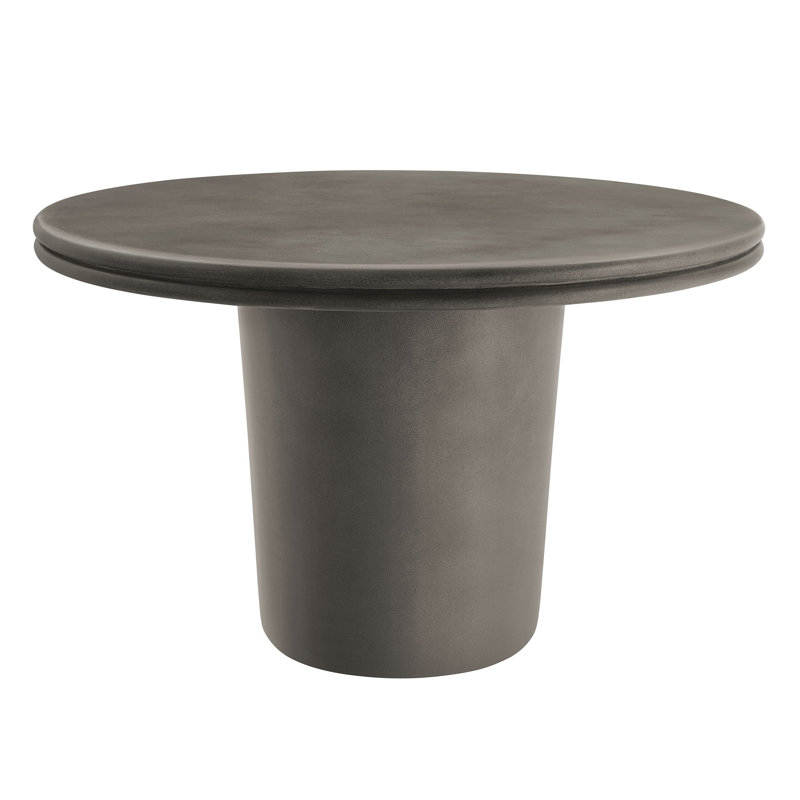 Brion 48" Indoor - Outdoor Patio Concrete Round Dining Table, Gray