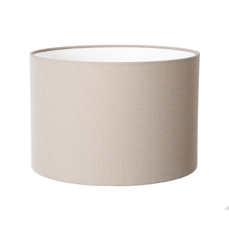 Linen Drum Lamp Shade ( Screw On ) in Beige, 25cm H x 40cm W x 40cm D
