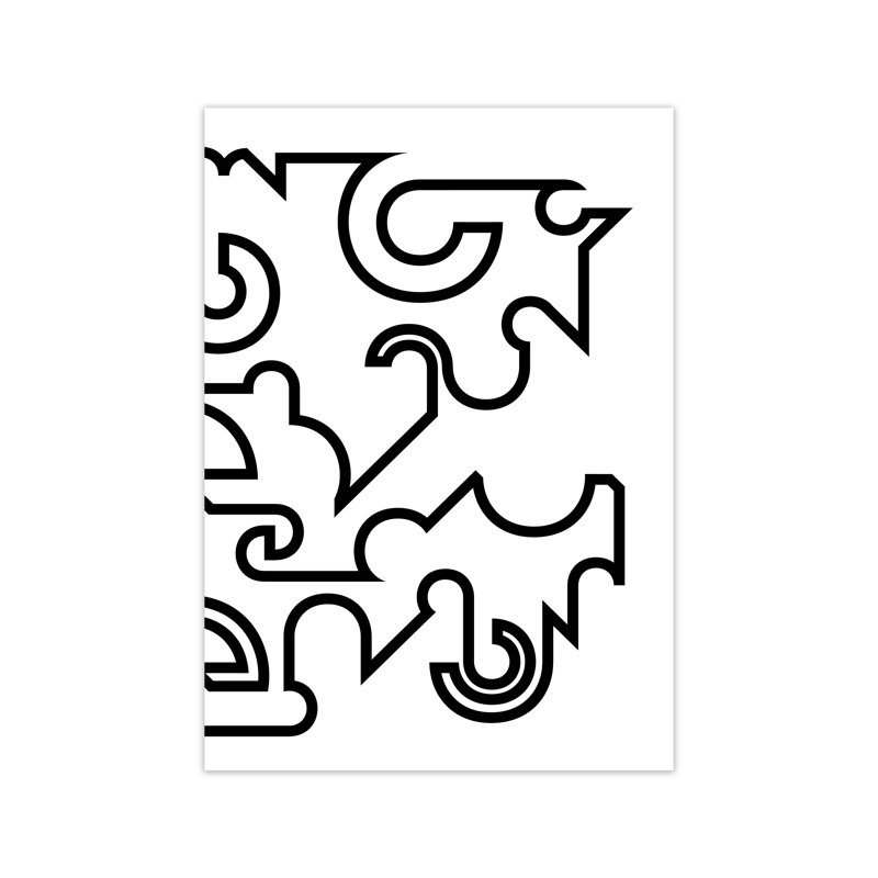 Abstract Black And White Minimal Line Right - Print, No Frame, 84.01cm H x 59.4cm W x 4cm D