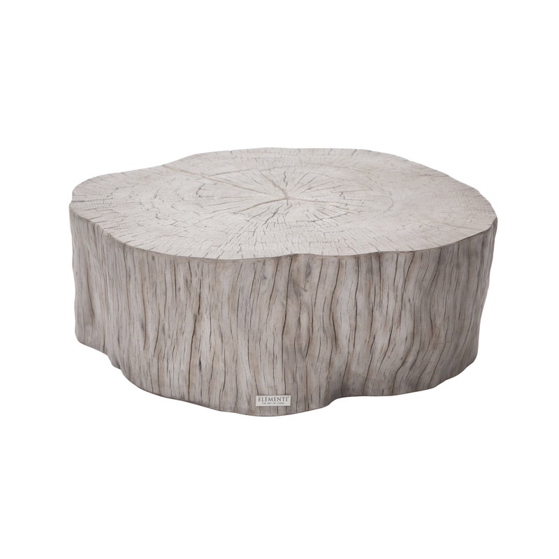 Elementi Home 42" Stump Concrete Coffee Table, Drift Wood
