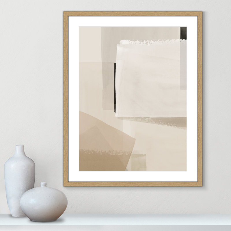 Imprimé calme et géométrique par Hazel J, 23.5'' W x 29.5'' H, Matted Print, Natural