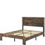 Cadre de lit brun foncé pour lit Queen Size, plateforme en bois, silencieux, sans sommier, guide de montage rapide, grand espace de rangement en dessous, métal et bois, style industriel, cadre de lit pour chambre à coucher, sommier requis.