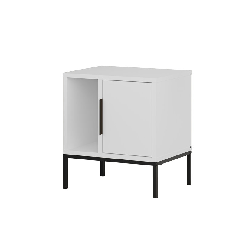 Table de chevet Janie, Blanc