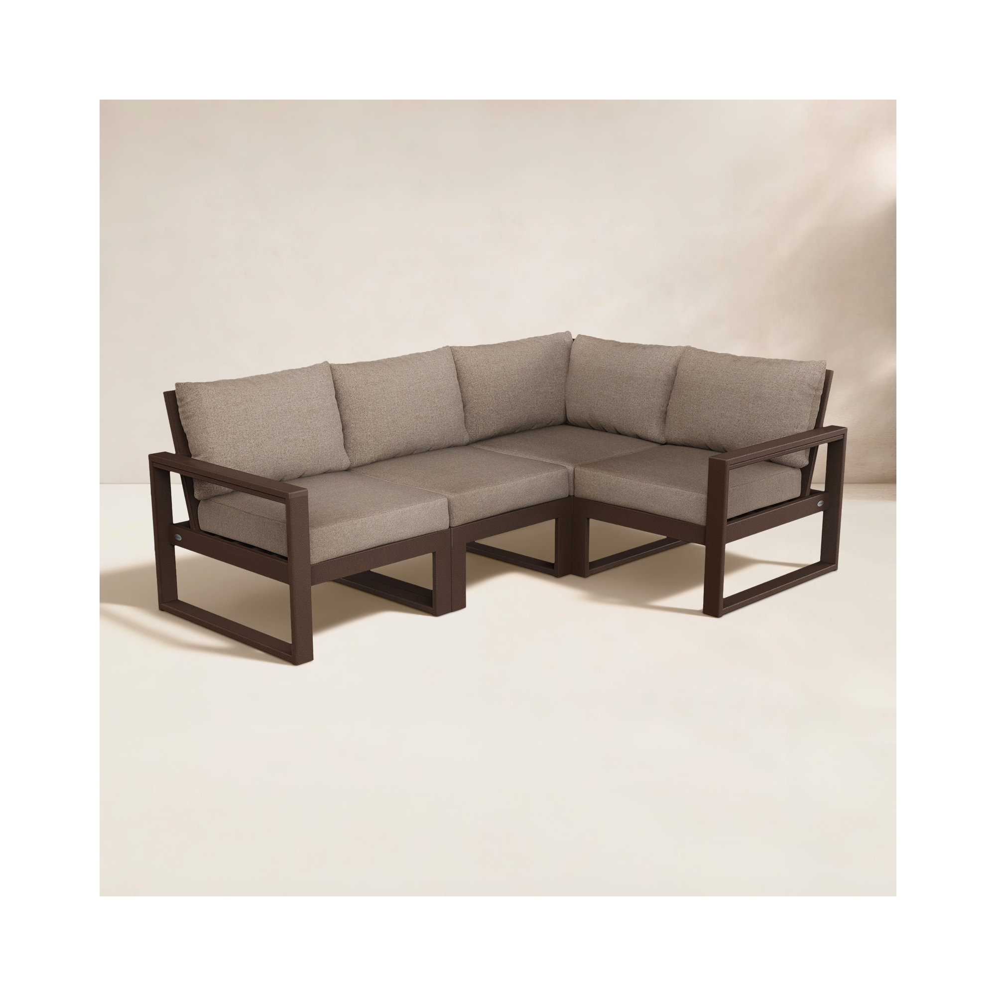 EDGE 4-Piece Modular Deep Seating Set, Mahogany, Spiced Brown 