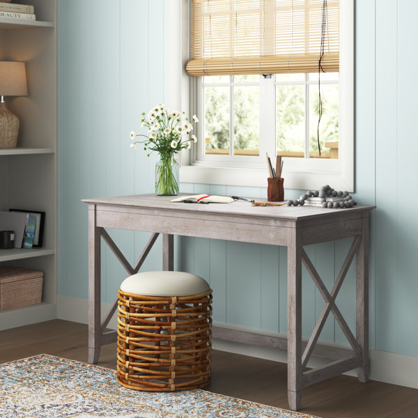 Veda 54'' Desk Sand & Stable Color: Dark Gray Hickory