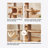 62" H Pure Solid Wood Multi-Nest Cat Climbing Frame with Toys