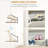 Shoe Cabinet with 2 Flip Drawers, Slim Shoe Storage Cabinet with Adjustable Dividers, Entryway Shoe Organizer for 12 Pairs of Shoes for Hallway, Natural & White