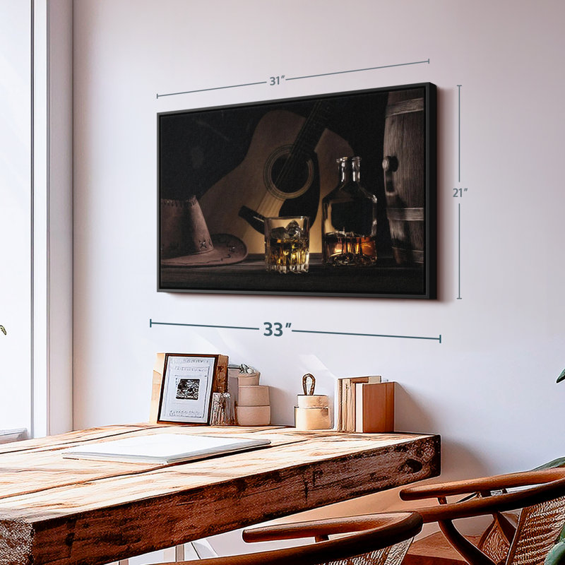 Cowboy Whiskey, reproduction sur toile, H 21 po x l 31 po