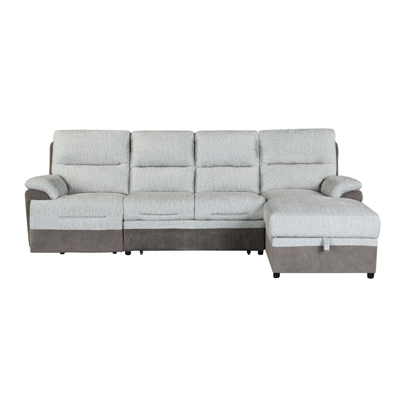 3822 Beige/brown Sectional Bed W/usb