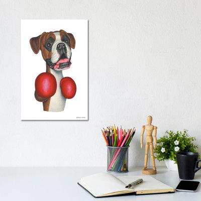 Boxer Boxing by Danny Gordon - Wrapped Canvas Print