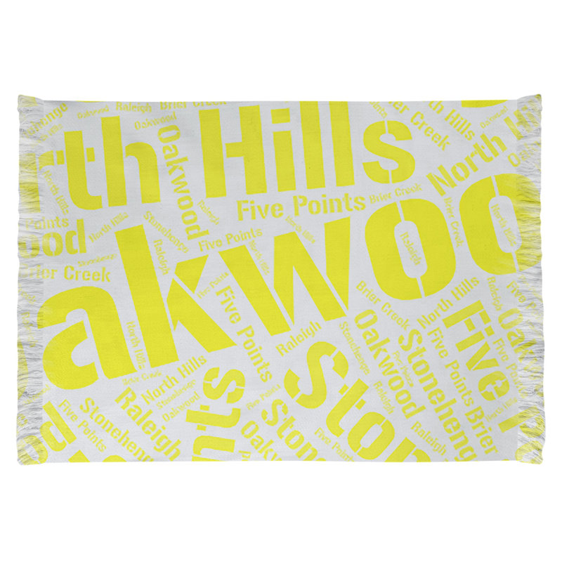Tapis jaune à tissage plat, Oui, Raleigh