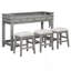 Ensemble de table de salle à manger 4 pièces rétro avec tiroirs de rangement et chargement USB-133344266-133344270-133344268