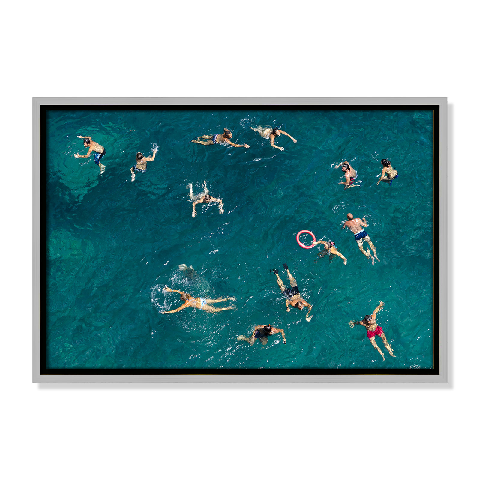 Norvell "Tonti" Print by Tonti, Silver Framed Canvas, 13.5" H x 19.5" W x 2" D
