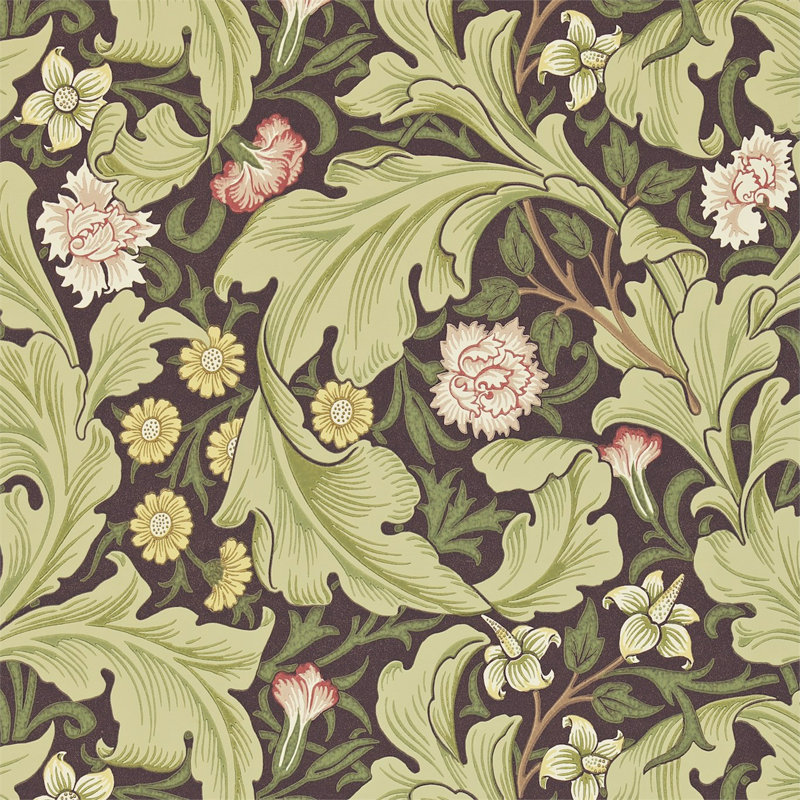 Leicester Wallpaper, Chocolate/Olive