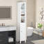Armoire de rangement autoportante 66,92 "avec tablettes réglables - 1 porte mince pour la maison, la salle de bain, la cuisine et le salon - blanc