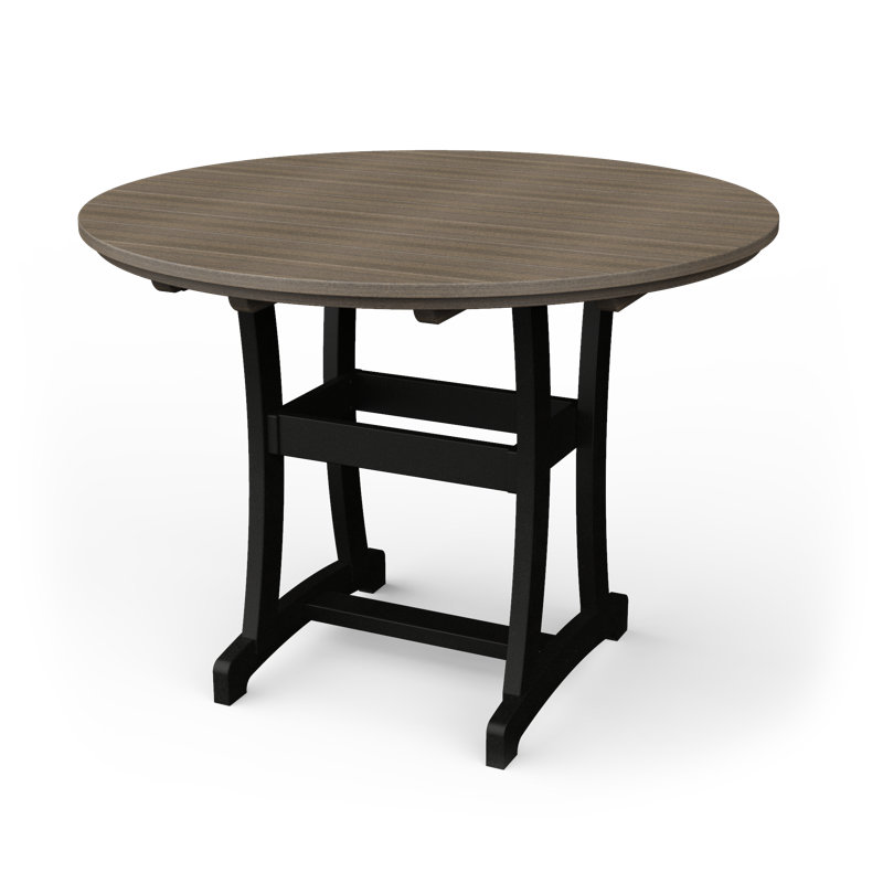 Table de bar Stella, H 54 po x l 54 po x P 54 po, Gris bord de mer / noir