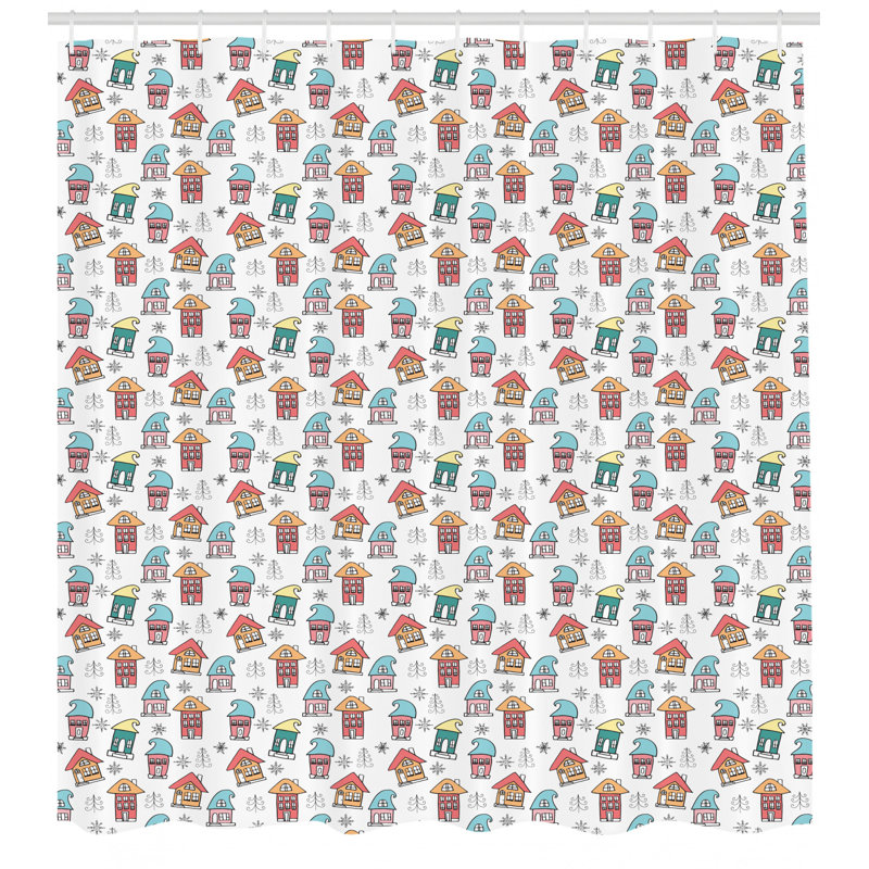 Shower Curtain with Hooks Included, 70" H x 69" W