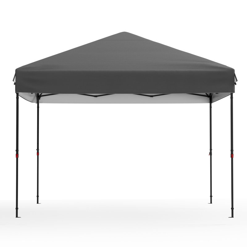 Heavy Duty Pop Up Canopy Tent 10x10 FT – Waterproof & UV Protection – 1 Sidewall – Quick Folding Outdoor Shelter – Easy One-Person Setup – Silver Coated Oxford – Patio, Tailgate, Camping – Grey