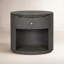 Amelia Oval One Drawer Nightstand-Black Linen-291967577