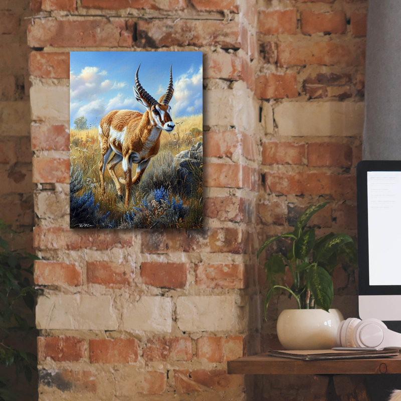 «Antelope» par Momart, art mural sur toile, H 16 po x l 12 po x P 0,75 po