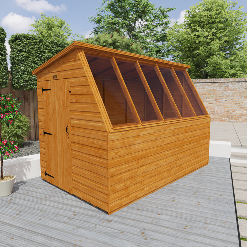Solid Wood Shiplap Pent Garden Shed, 6ft. W x 10ft. D