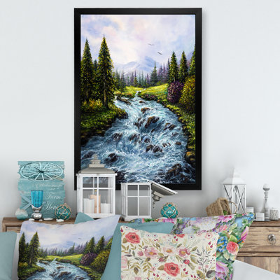 «Beautiful Spring River In Mountain», reproduction d'art sur toile traditionnelle