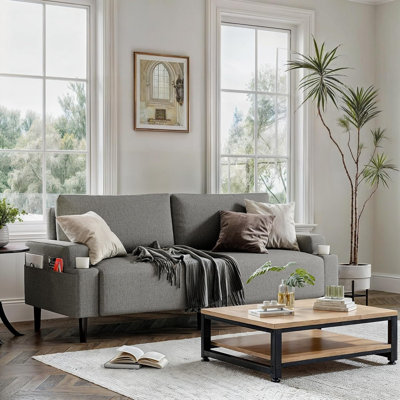 80.7" Loveseat Sofa, Fabric Modern Sleeper Sofa Couch for Living Room, Sofa Cama,Wood Frame, Easy to Install, Sleeper Recliner Furniture for Apartment, Bedroom, Dorm, Office, Grey