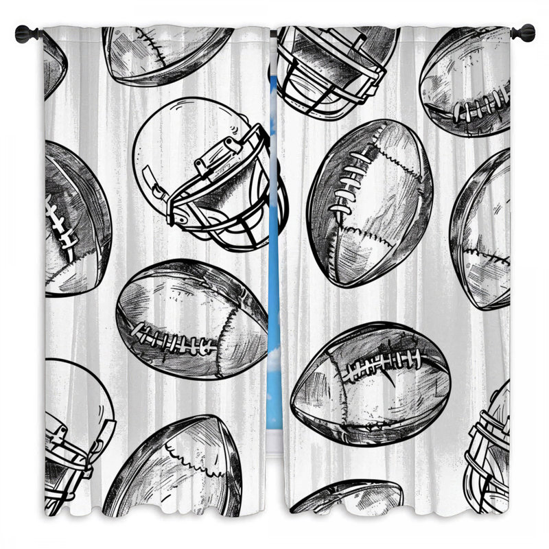 Rideaux de fenêtre Football obscurcissant et obscurcissant - 2 panneaux, 40 po x 80 po - 2 panneaux, Sheer