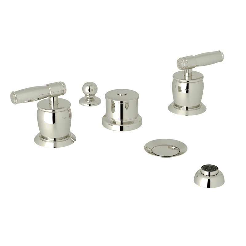 Michael Berman Double Handle Widespread Vertical Bidet Faucet, Polished Nickel
