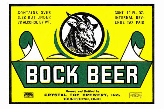 « bock bière », affiche rétro, H 44 po x l 66 po