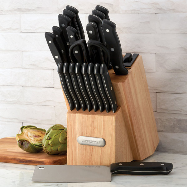 Gibson Home Westminster 23 Piece Carbon Stainless Steel Cutlery Set in Black with Kitchen Tools