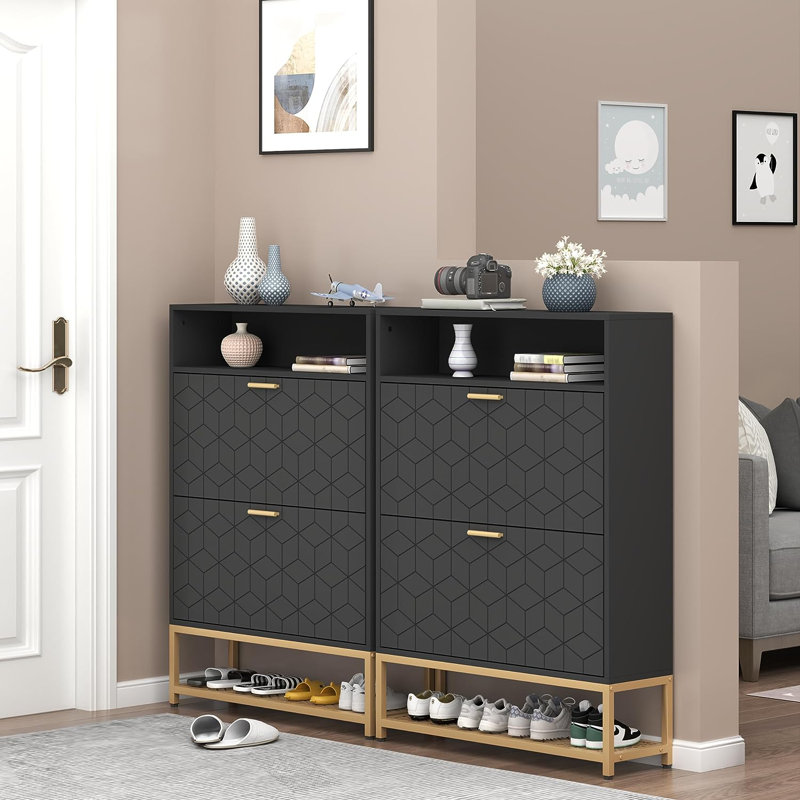 24 Pair Shoe Storage Cabinet, 3D Pattern