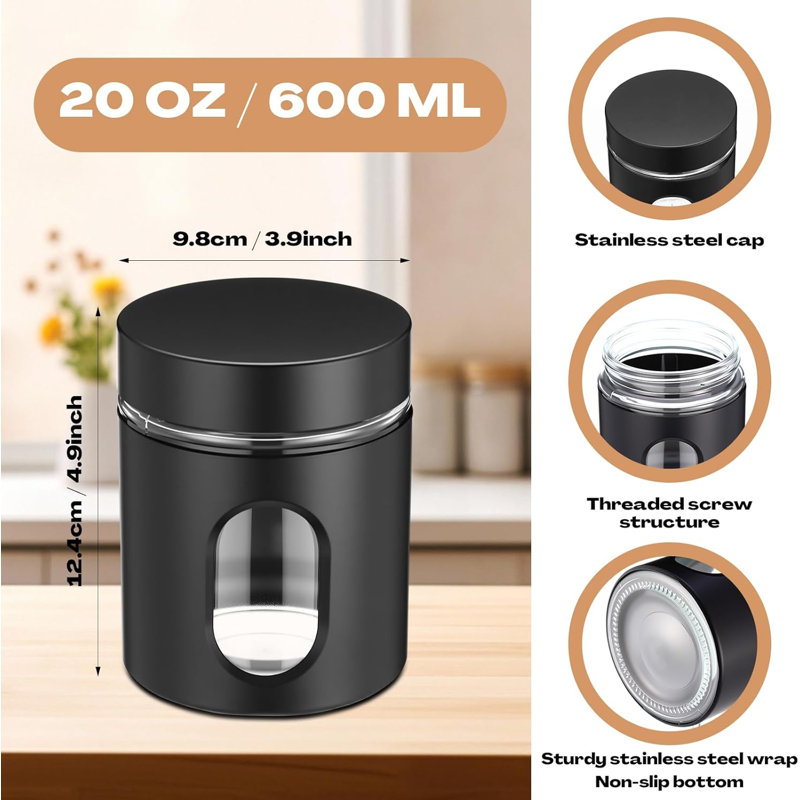 Ensemble de 6 contenants de cuisine en acier inoxydable 20 oz