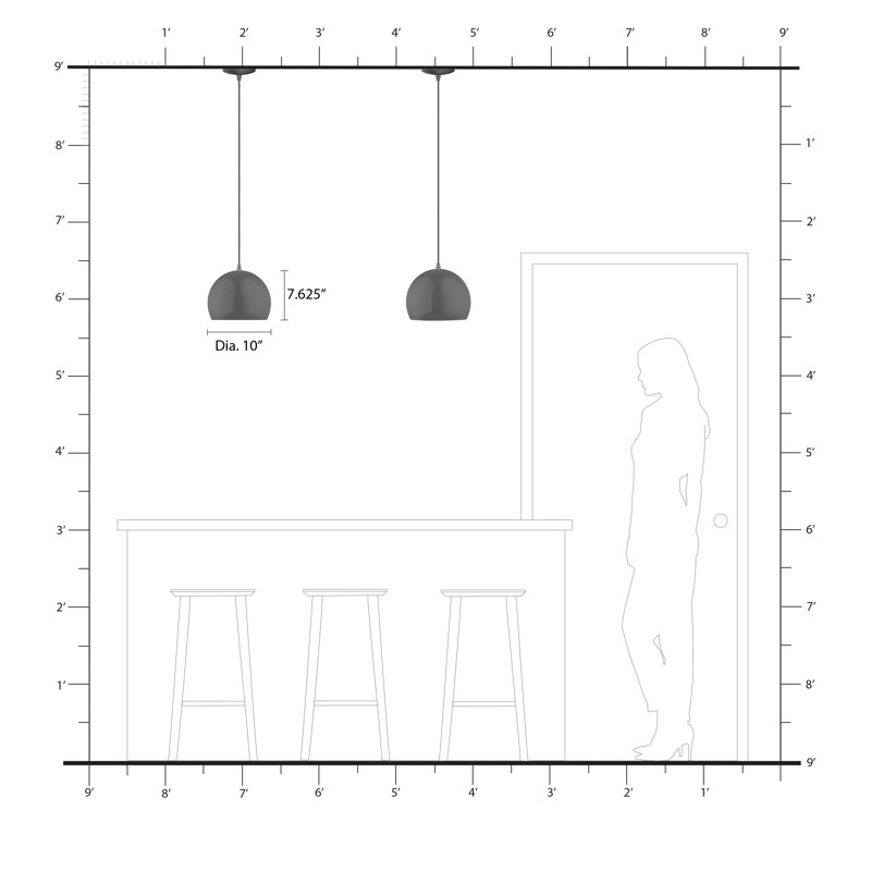 Luminaire suspendu en laiton antique 1 lumière