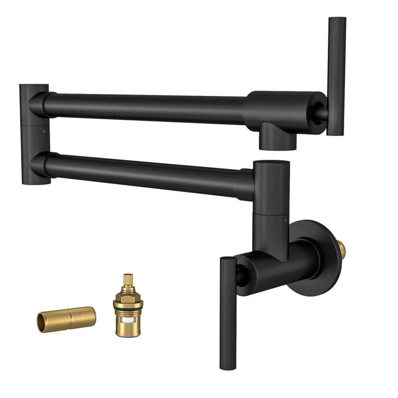 Robinet de cuisine mural en laiton extensible à double articulation pour une cuisson efficace