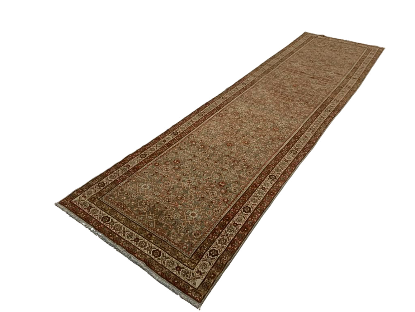 Home and Rugs One-of-the-Kind Hand-Knotted Old 3′4″ x 12′11″ Runner ...