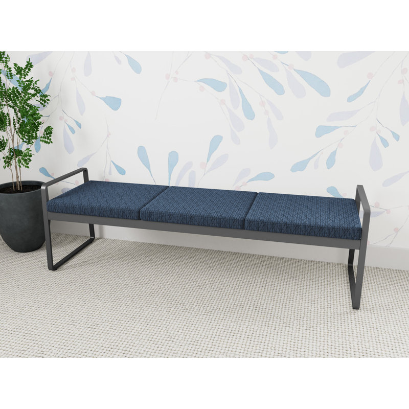 Structure en métal 3 places Gansett, Noir Patriot Plus - Vinyle lavable au chiffon, Gris anthracite
