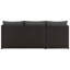 Ensemble de conversation modulaire pour patio 3 personnes avec coussins en polyester et table basse brun et gris Menton-1903994615